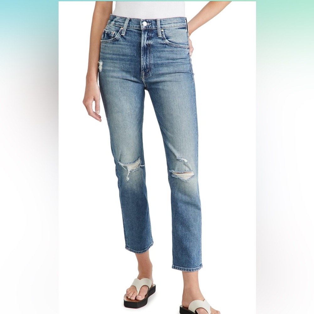 MOTHER SUPERIOR High Waisted Rider Ankle in Far Beyond the Sky